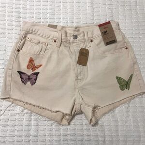 LEVI’S 501 High Rise Butterfly Jean Shirts 31 NEW!